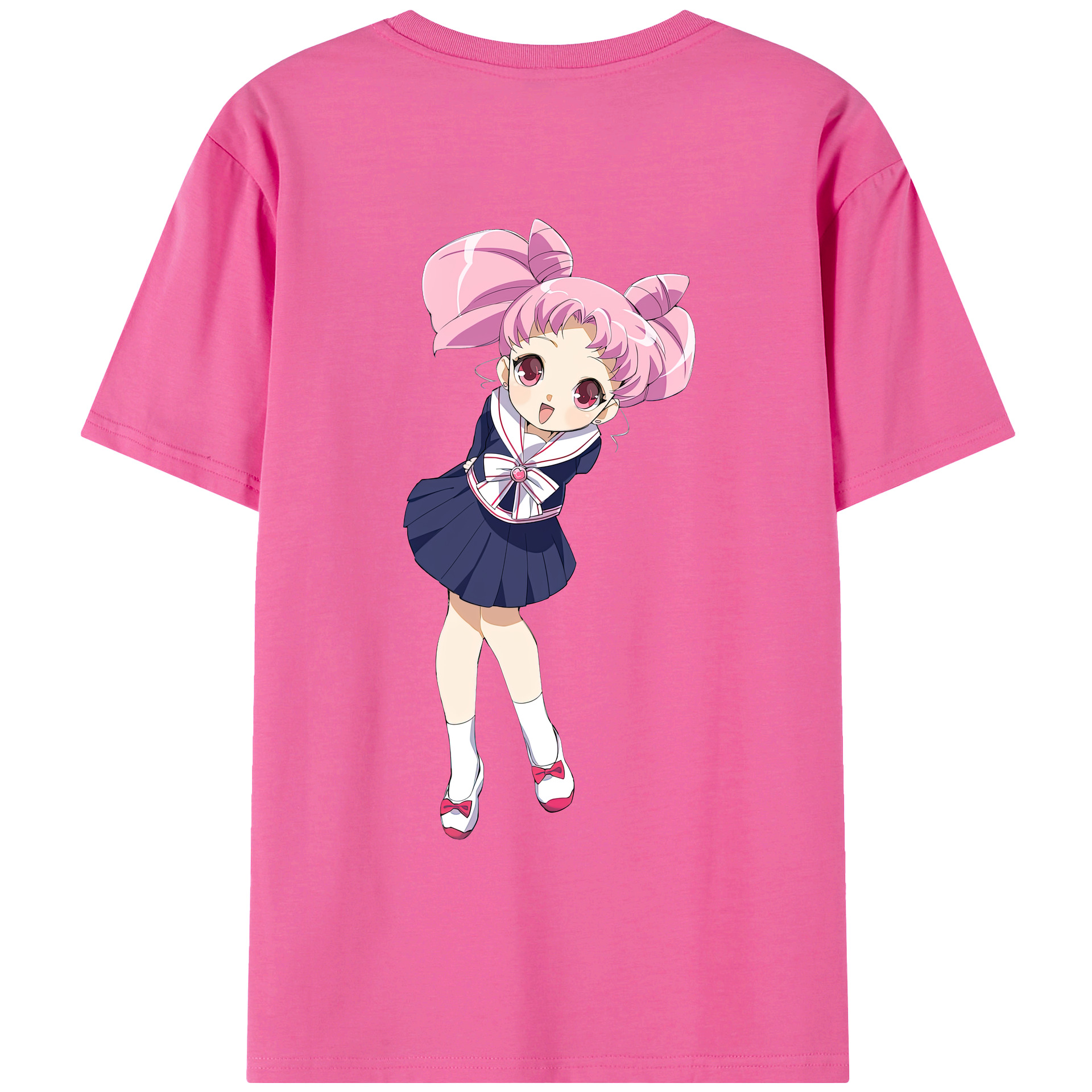 （画像用） 美少女戦士セーラームーン ちびうさ Sailor Moon Chibiusa Tsukino Usagi Small Lady Serenity レディース半袖Tシャツ(バックプリント)